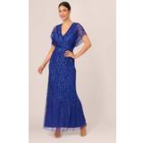 Blue - Evening Gowns Dresses Adrianna Papell Long Beaded Dress, Ultra Blue