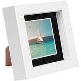 Photo Frames on sale Nicola Spring 4x4" White 3D Box 2x2" Mount White/Black Photo Frame