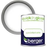 Berger Quick Dry Gloss Pure Pure Wood Paint White 0.75L