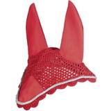 Red Horse Bonnets HKM Ear Bonnet, Red/Silver Pony Red/Silver