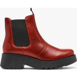 Red Chelsea Boots Fly London Medi Red Leather Chunky Chelsea Boots 36, Colour: Red