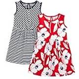 Stripes Dresses Children's Clothing Baby Girls ShortSleeve and Sleeveless Dress Sets Pack of Poppy PrintStripes Months