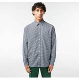 Lacoste Men Shirts Lacoste Cotton Flannel Checked Shirt 15 Navy Blue White