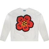 White Knitted Sweaters Kenzo Graphic Floral Logo Sweater White Red