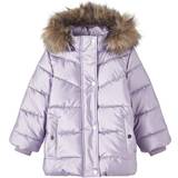 Down jackets - Hood with fur Name It Maggy Puffer Jacket - Lavender Grey (13218548)