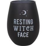 Black Wine Glasses Resting Witch Face Stemless Wine Glass