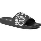 Slides on sale Versace Jeans Couture Black Logo Slides E899 BLACK IT