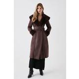 Coats on sale Coast Faux Shearling Collar Belted Long Chocolate