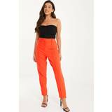 Orange - Women Trousers Quiz Womens Petite Orange High Waist Tailored Trousers
