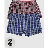 Checkered Underwear D555 Plaid Pack Of Two Woven Boxer Shorts Multi, Multi, 4Xl, Men Print