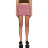 Wool Skirts GUIZIO Pink Heart Scallop Miniskirt Berry