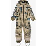 Molo Snowsuits Molo Boys Golden Astronaut Print Snowsuit Beige month
