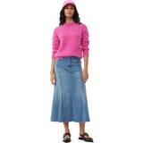 Purple Skirts Ganni Tint Denim Peplum Skirt in Tint Wash Elastane/Organic Cotton/Recycled Cotton Women's Tint Wash