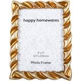 Gold Wall Decorations Happy Homewares Modern Designer Resin 5x7 Picture with 3D Ripple Edge Tone Photo Frame