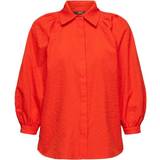 Red - Women Shirts Esprit Collection Seersucker-Bluse mit bauschigen Ärmeln