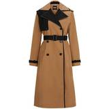 Women Coats BOSS Wasserabweisender Trenchcoat mit Kontrast-Details