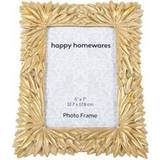 Photo Frames Happy Homewares Stylish and Classic Bright Mat Gold Resin Sunflower Photo Frame