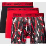 Red - Women Men's Underwear Hugo Three-pack of stretch-cotton boxer briefs with waistbands