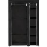 Black Glass Cabinets Songmics Double Cupboard Clothes Rail Glass Cabinet