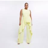 Women - Yellow Jumpsuits & Overalls River Island Womens Jumpsuit Plus Yellow Asymmetric Frill