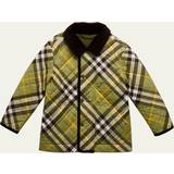 Cotton Jackets Burberry Boy's Grayson Check Quilted Jacket, 3-14 ARTICHOKE IP CHK