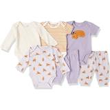 Purple Other Sets Children's Clothing Amazon Essentials Baby girls cotton Layette Outfit Sets, Pack of 6, Lilac, cat, Preemie