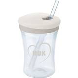 Nuk Water Bottle Nuk Action Cup 230ml mit Trinkhalm weiß
