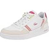 Lacoste Women Trainers Lacoste Women's T-Clip Leather Trainers White & Pink