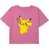 Nintendo T-shirts Nintendo Girl Pokemon Halloween Pikachu Jack-o -Lantern Lollipop Graphic Tee Light Pink