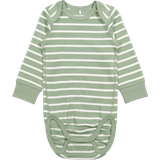 Green Bodysuits Polarn O. Pyret Striped Baby Body - Green (60491279-665)