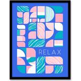 Wee Blue Coo Chill Pattern Relax Framed Art 30.5x40.6cm