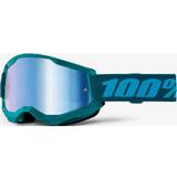 100% Strata Essential Chrome motocrossglasögon grön/blå