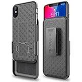 Aduro Combo Case & Holster for iPhone X/XS, Slim Shell & Swivel Belt Clip Holster, with Built-in Kickstand for Apple iPhone