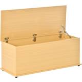 Brown Storage Boxes Homcom Chest with Lid Wooden Trunk Organiser Storage Box