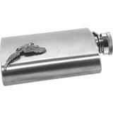 English Pewter 6oz Hip Flask With Stag