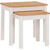 White Small Tables SECONIQUE Panama Nest of 2 Small Table