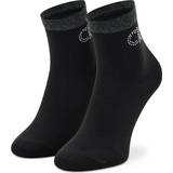 Calvin Klein Thongs - Women Socks Calvin Klein Women's Big Crystal Logo Short Sock, Black, ONE