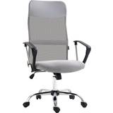 Polyester Office Chairs Homcom High Back Light Grey Office Chair 119cm