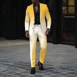 Multicoloured Suits Shein Men's Gradient Color Suit Set