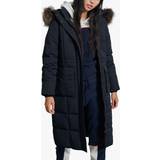 Superdry M - Women Coats Superdry Longline Faux Fur Collar Quilted Jacket