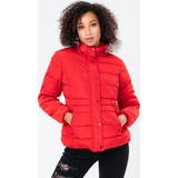 Outerwear Hype Short Length Padded Coat With Fur Red