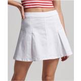 Superdry Skirts Superdry Womens Vintage Line Pleat Skirt White Cotton