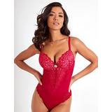 Pour Moi Bodysuits Pour Moi Womens 183005 Romance Padded Push-Up Body Red