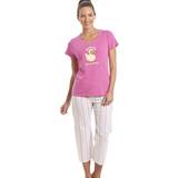 Camille Pyjamas Camille Duck Character Capri Cotton Pyjama Set Pink 8-10