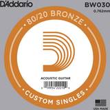 D'Addario Picks D'Addario BW030 Bronze Wound Acoustic Guitar Single String, .030