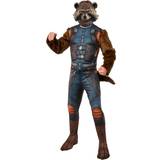 Marvel Comics Mens Deluxe Rocket Raccoon Costume Brown/Multicolour/Blue