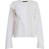 French Connection Women Tops French Connection Crepe Asymmetrical Frill Shirt X/SMALL, WINTER WHITE