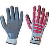 Grey Work Gloves Scan SCAGLOAIXX Anti-Impact Latex Cut Gloves Size 11