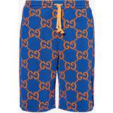 Gucci Shorts Gucci GG-jacquard Jersey Shorts Mens Blue Orange