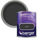 Berger Metal Paint Berger Satin Finish Interior Metal Paint Black 0.75L